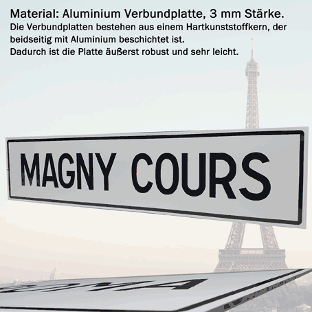 Personalisiertes Ortsschild Frankreich – Wunschort auf 3 mm Aluverbundplatte