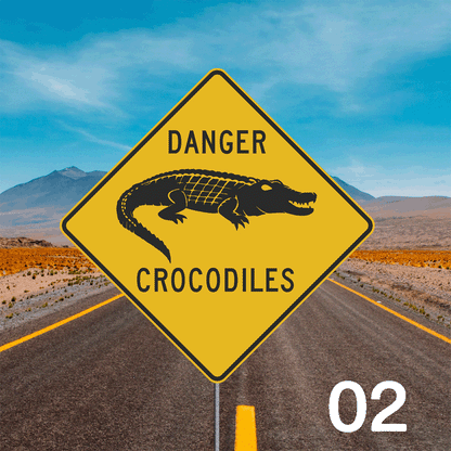 Warnschild Krokodil