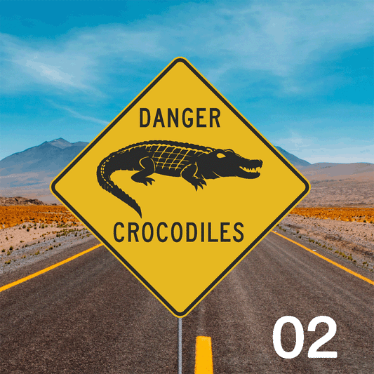 Warnschild Krokodil