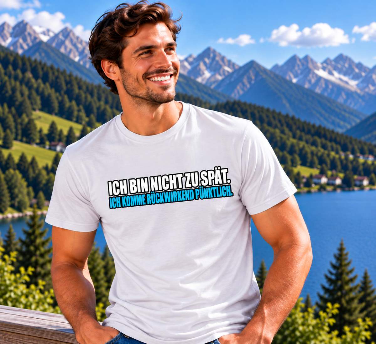 Funshirt "ICH BIN NICHT ZU SPÄT"