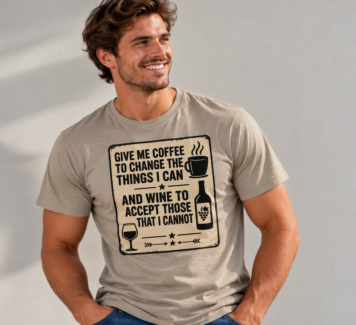 Funshirt "COFFEE OR WINE"