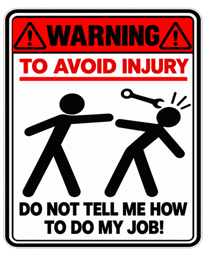 Funshirt "TO AVOID INJURY"