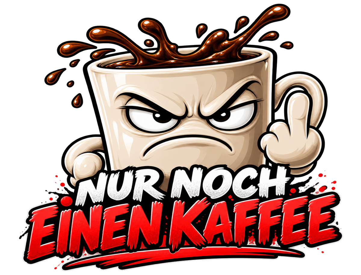 Funshirt "NUR NOCH EINEN KAFFEE"
